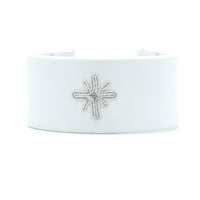 Snowflake Stiff Cuff in White