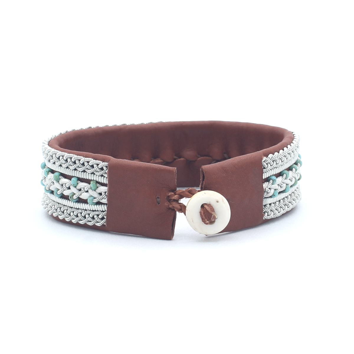 Sierra Camel/White with Turquoise Beads