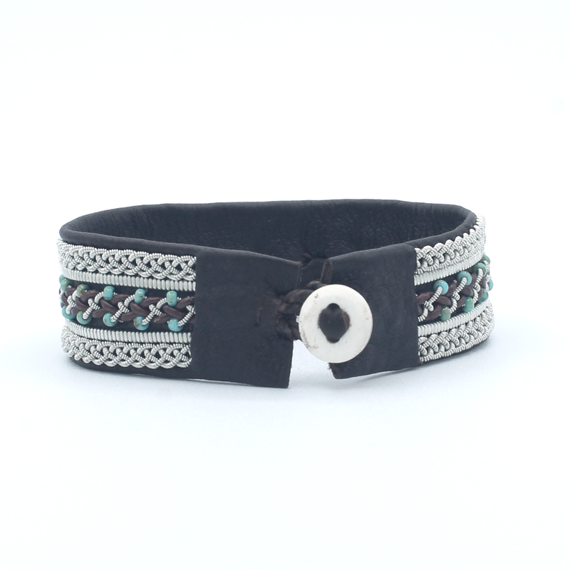 Sierra Dark Brown/Dark Brown with Turquoise Beads